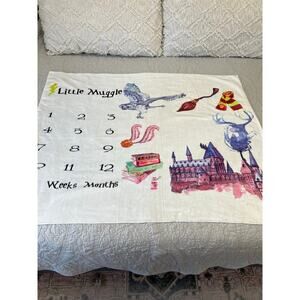 Little Muggle Wizard Themed Baby Milestone Photo Pictures Blanket Day Week Month